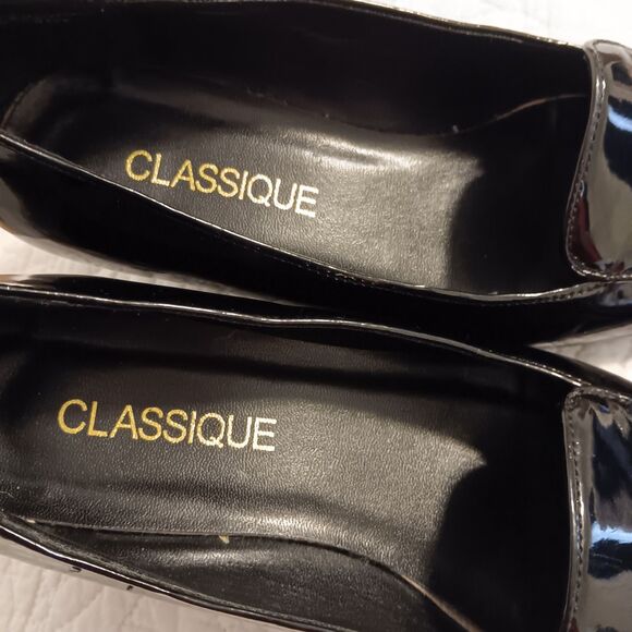 Vintage Classique Patent Loafed/pumps Sz 8.5 Wide 90s/Y2K Man Made Material - Picture 7 of 11